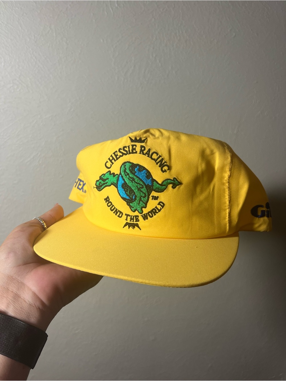 Vintage Yellow Chessie Racing Round the World Embroidered Trucker Cap